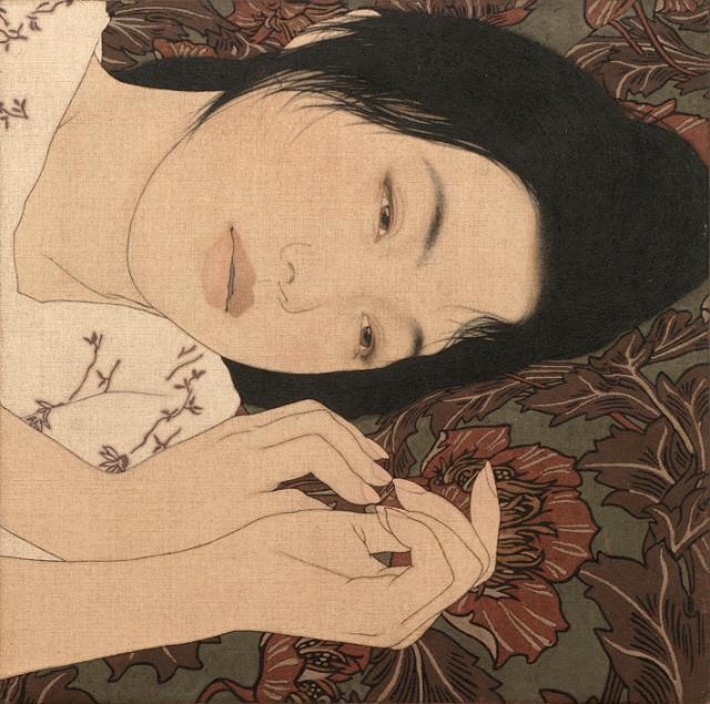 池永康晟 Ikenaga Yasunari 透出古朴气息的日本美女人像画作