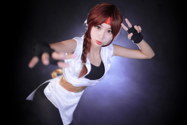 韩国美女리은 性感黑丝美腿cosplay《拳皇KOF》坂崎由莉