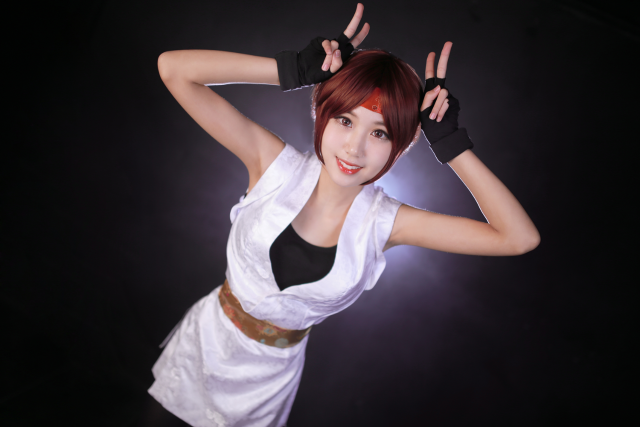 韩国美女리은 性感黑丝美腿cosplay《拳皇KOF》坂崎由莉