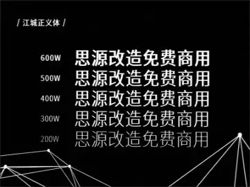 免费字体下载！一款几何现代五个字重的中文字体-江城正义体